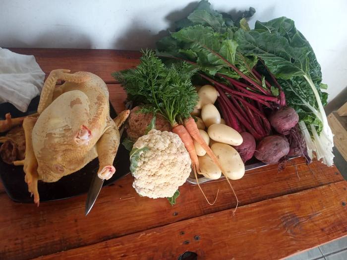 Fresh harvest of vegetables grown by the community